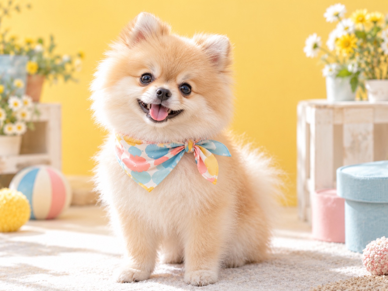 スカーフを巻いた犬